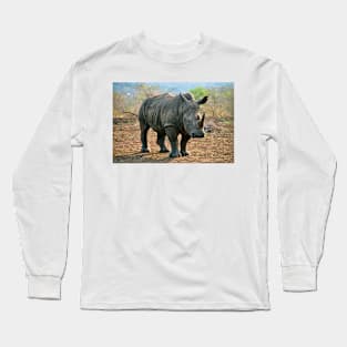 White rhinoceros Zulu Nyala Game Reserve South Africa Long Sleeve T-Shirt